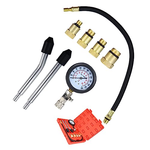 Mikinona Cylinder Pressure Gauge Tester Kit Car Compression Tester Universal Adapter for Petrol Motorcycle 0-300psi/0-20bar Pressure Gauge