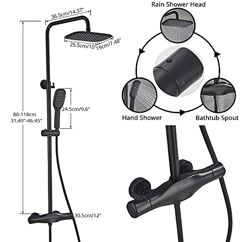 Robinet de douche thermostatique chromé haut de gamme avec ensemble de douche complet mural