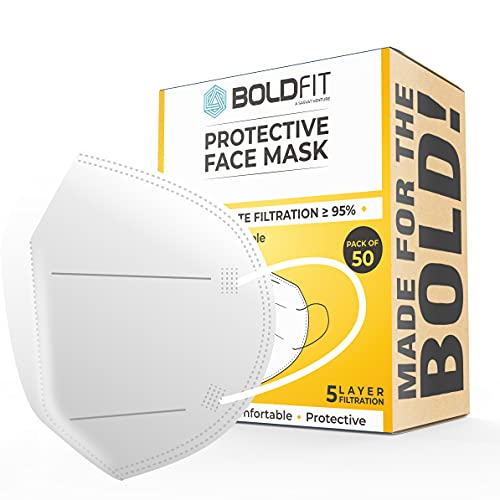 Image of Boldfit N95 Mask for Face, Anti Pollution, Protective, Third Party Tested by Manufacturer at SGS & Ministry of Textiles, Pack of 50