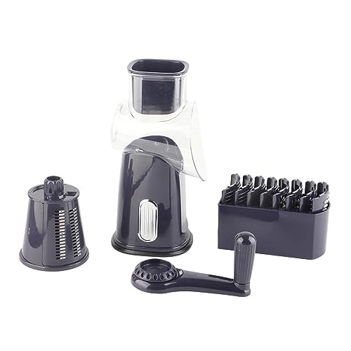 Adfaga Rallador de queso giratorio Rodillo manual Cortador de verduras de múltiples hojas de acero inoxidable para frutas Patatas Nueces Gadget de cocina Fácil de usar Seguro y dur