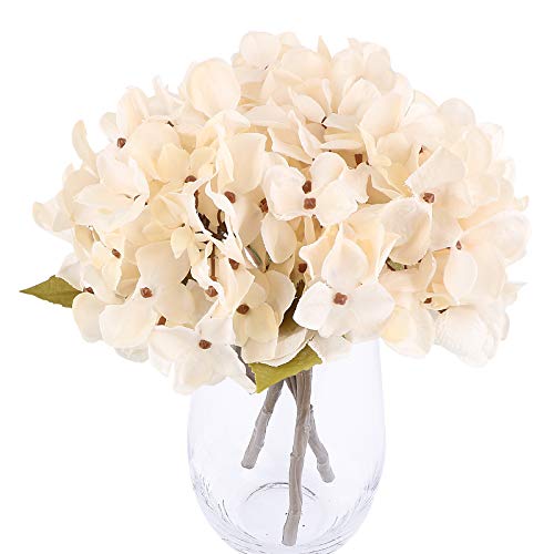 VINFUTUR 3 Ramos de Hortencias Artificiales Decorativas Flores Artificiales Hortencia Falsas con Tallo para Decoración Jarrón Boda Fiesta Mesa Hogar Regalos Manualidad DIY