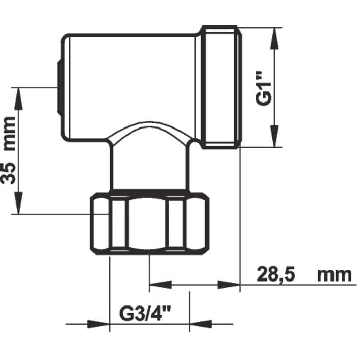 Robinet d'arrêt équerre - Presto 1000 - Presto - G 3/4' - M1'