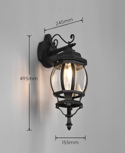 Trio Lighting Applique Da Esterno Elvo, Portalampada Inferiore, Nero Opaco - 5