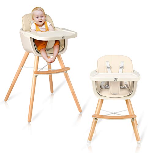 GOPLUS Seggiolone Bambini Regolabile, Vassoio in 3...