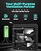Kiroto 12 Inch Shutter Exhaust Fan, 1600 CFM High-Speed Vent Fan with Temperature and Timer Control, Wall-mounted Window Attic fan, Gable Fan with APP WIFI Remote Control, 12