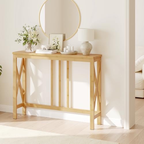 Console Bambou Étroite 100cm Renfort X HOOBRO