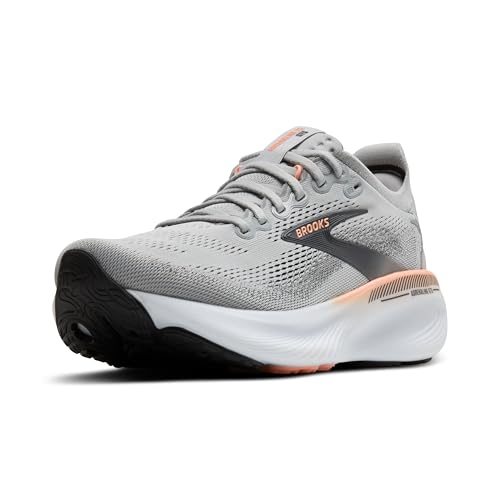 Brooks Women’s Adrenaline GTS 25 Supportive Running & Walking Shoe - Grey/Blackened Pearl/Coral - 8.5 Narrow