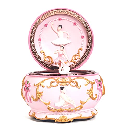 Caja Musical Personalizada Bailarina de la caja de música giratoria con luces centelleantes de resina mecanismo tallado Caja musical Ropa de música Cajas de música for niños Girls Gift Cajita de Music