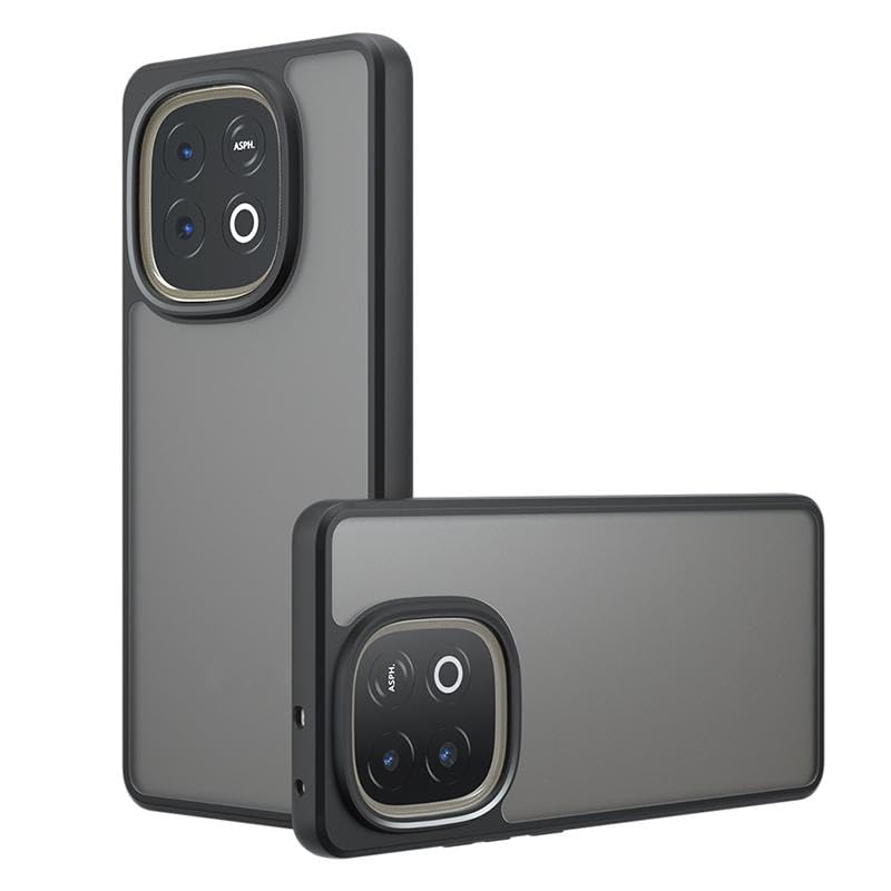 Image of Matte PC+TPU Phone Case for iQOO Neo 10 5G, Air Bag Protection, Anti-Fingerprint, Never Turns Yellow, Micro Arc Edge, Skin-Friendly Feel, Black