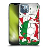 Head Case Designs Italia Vetro Rotto Calcio Custodia Cover Dura per Parte Posteriore Compatibile con Apple iPhone 13