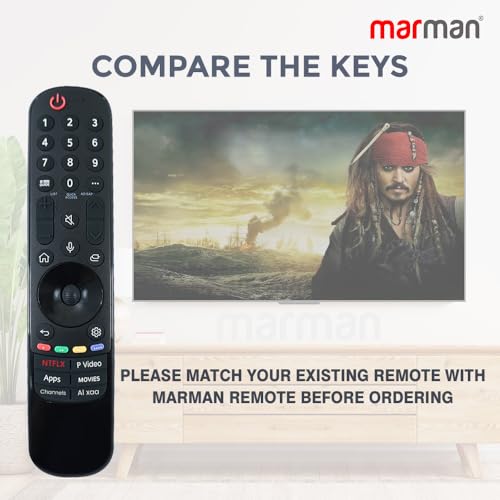 Image of marman Replacement for Lg Magic Tv Remote MR23GN Original Model AKB76043109 Suitable for Smart 4K UHD OLED QLED QNED 32 43 55 65 75 Inches Television with Bluetooth Voice Command - Pairing Must !