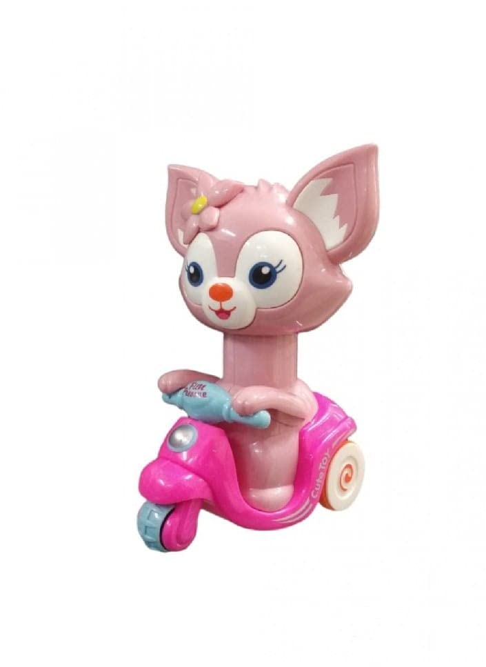 PATEL SALES Kids Press and go Cat Fun Pressure Scooter Toy, Unbreakable Friction Powered Scooter Toys playset for Kids (1 Piece)-Multicolor