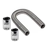 Wangtney 36" Radiator Hose Upper / Lower & Flexible Stainless Steel w/ Chrome Caps Kit, Sliver