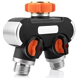 Garden Hose Splitter 2 Way Heavy Duty,Two Way Water Hose Splitter,High Flow Spigot Bib Hose Adapter