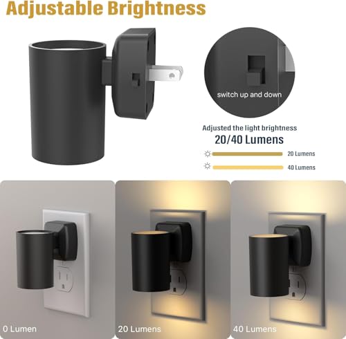 Image of Night Lights Plug into Wall: ETL Certified Soft White 2700K Dusk to Dawn Sensor Dimmable LED Plug in Night Light for Hallway Bedroom Stairway Wall Socket - Modern Night Light(2 Pack)