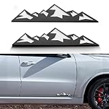 OUESAAS 2 PCS 7 Inch Snow Mountain Graphic Logo Badge Emblem, Trunk Mountain Emblem for Car Trunk Tailgate Emblem (Black White)