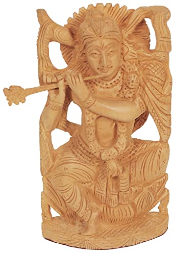 Lord Krishna Idol 6" Beautiful Hindu God of Love and Divine Joy Figurine Kanha Murti Idol Statue Sculpture by ABHANDICRAFTS