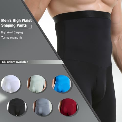 Telewee 1118 Mens Shapewear Tummy Control Shorts Compression, Slimming Body Shaper Boxer Briefs Underwear Black thumb #5