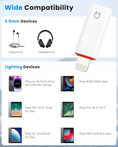 Image of ZORBES 2Pcs Lighting to 3.5mm Audio Headphone Adapter, DAC Chip Lighting to Aux 3.5mm Headphone Jack Audio Connector iPhone 17 Pro Max /17 Pro /17 /16 /15, Galaxy S26 /S25 /S24 & Other Type C Phones