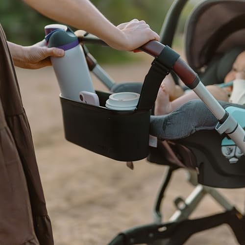 Image of Silicone Stroller Organizer with Cup Holders, Waterproof & Easy-Clean, BPA-Free Caddy with Phone Holder & Storage, Universal Anti-Slip Straps Fit UPPAbaby, Bugaboo, Nuna, Doona & Most Strollers