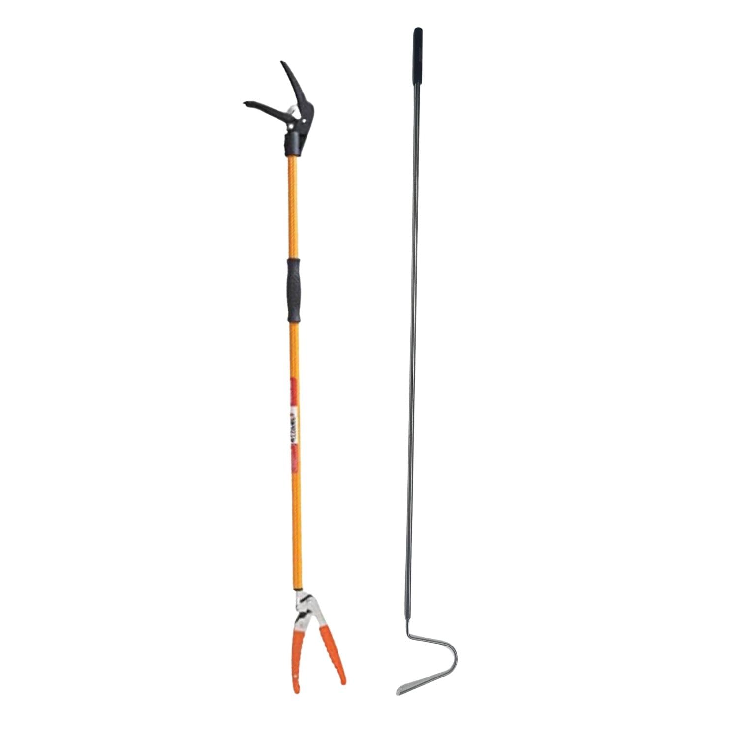 Efficacy 6FT Extra-Long Aluminum Grabber Reacher Tool + 54" Stainless Steel Animal/Rescue Hook Ideal Combo for Garbage Picking, Fruit Collecting, High-Reach Lifting & Outdoor Handling Tasks.-image-35