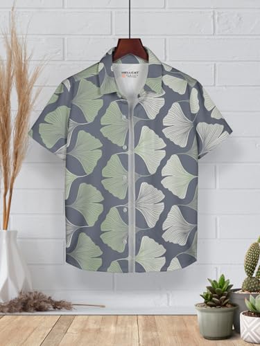 Image of HELLCAT White, Dark Blue Trendy Regular Fit Printed Causal Shirt for Boys - Pack of 2