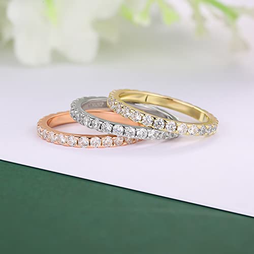 Devin Rose Cubic Zirconia Eternity Wedding Band for Women Stackable Ring4
