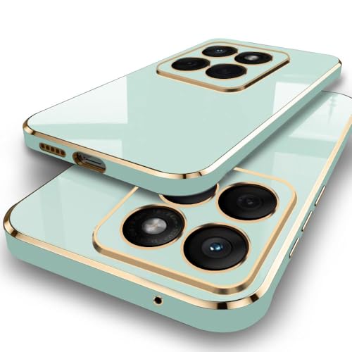 Image of TheGiftKart Luxurious Golden-Plated Back Cover Case for Motorola Moto Edge 60 Fusion 5G / Edge 60 5G | Raised Lips for Camera & Screen Protection | Shockproof Design | Stylish Back Cover (TPU, Green)