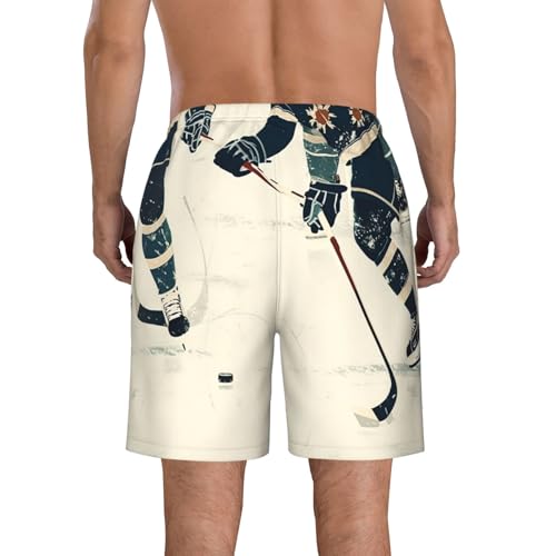 Men's Swim Trunks Quick Dry Bathing Suits Ice Hockey Pattern Beach Board Shorts Swimwear with Pockets3
