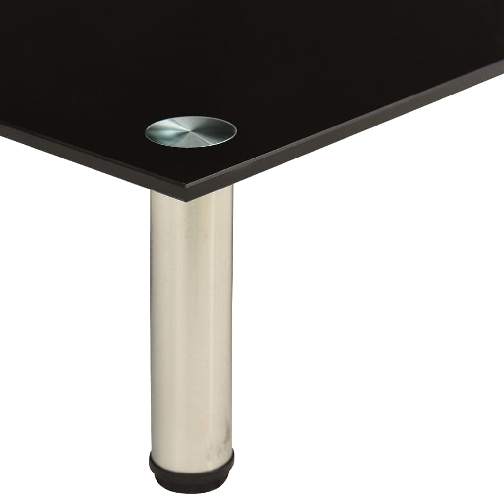 vidaXL TV Tisch Schrank Monitor Glasaufsatz Aufsatz Monitorerhöhung Fernseh Podest Monitoraufsatz Erhöhung Schwarz 80x35x17cm Hartglas