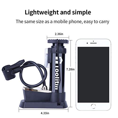 Toolitin Bicycle Pump with Gauge Portable Bike Pump Bike Floor Pump Compatible with Presta & Schrader Valve Hand and Foot Activated for Road Bike Mountain Bike Balls Balloons