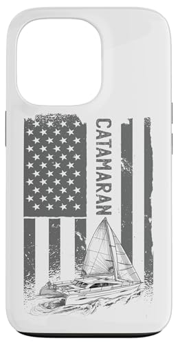 �Z�[�����O���b�g�A�Z�[�����O�Z�C���{�[�g�A�J�^�}�����{�[�g, USA-Flag Catamaran-boat �X�}�z�P�[�X iPhone 13 Pro �p