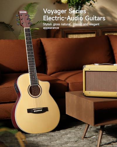 Donner 3/4 Acoustic Electric Guitar 36'' with Built-in Pickup & Tuner - image 2