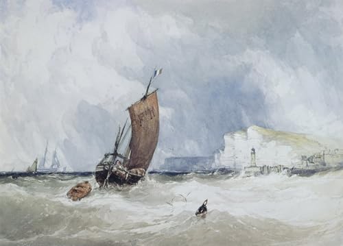 Art reproduction le bateau-pilote au large de Fécamp impression grand format