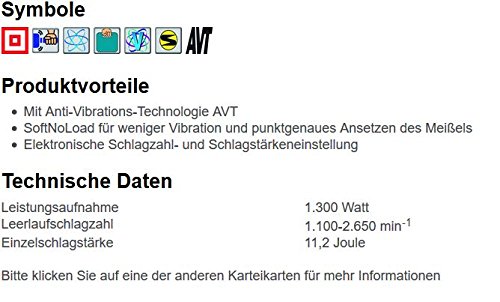 Makita Stemmhammer für SDS-MAX 1,300 W, HM1111C, Blau, Silber, 19 x 550 mm – Bild 3