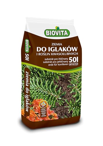 BIOVITA Erde für Nadelgehölze und säureliebende Pflanzen- 50L, pH 4,0–5,5
