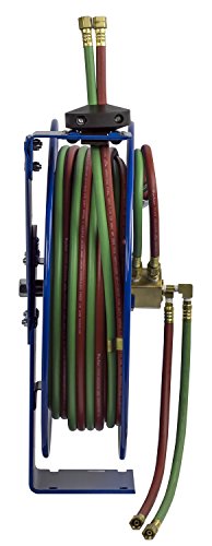 Coxreels Twin Line Spring-Driven Welding Hose Reel, Model# SHW-N-1100, 1/4" Hose ID, 100' Length,Blue