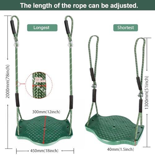 Image of Tree Swing Plastic Swing Set Heavy Duty Replacement, Swing Accessories for Indoor Outdoor Green