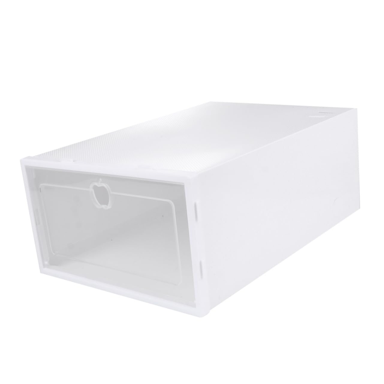 Happyyami 6pcs Transparent Shoes Storage Box Thickened Drawer Type Organizer for High Heels Sneakers Boots Material Scratch Design White Frame Color