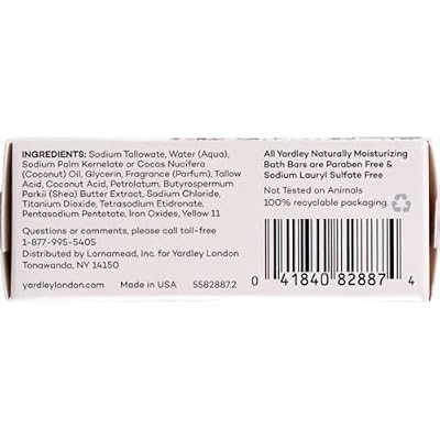 Yardley London Lemon Verbena with Shea Butter & Pure Citrus Oil Moisturizing Bar 4.25 ozr (Pack of 10)
