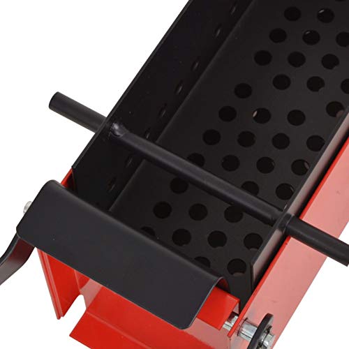 Tidyard Paper Log Briquette Maker Steel, Recycle Newspapers and Waste Paper by Pressing into Fuel 13.4"x5.5"x5.5" Black and Red
