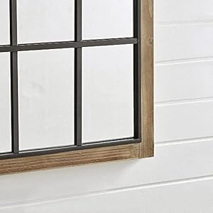 FirsTime & Co. Grandview Arched Window Wall Mount Mirror, 37.5"H x 24"W, Weathered Brown FirsTime Co Grandview Arched Window Wall Mount Mirror 375H x 24W Weathered Brown