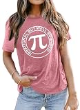 Ithalt Pi Day Shirt for Women: Happy Pi Day Shirts Funny Math Teacher T Shirts Pi Day Gifts Tops(Pink, Large)