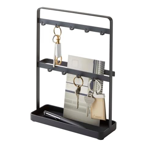 Yamazaki Home Key Rack-Modern Hook Organizer Stand, One Size, Black Cover