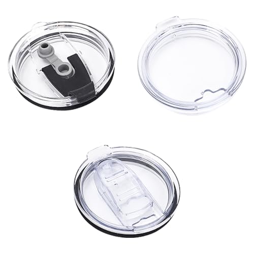 TRKETK 3 Stück Ersatzdeckel für Thermobecher 20 Unzen Becher Ersatzdeckel Transparenter Kunststoff-Deckel Auslaufsicher SpritzwassergeschüTzte Staubdicht für Reisebecher und Trinken Unterwegs