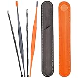 INOOMP 2 Stück Silikon Ohrreinigungswerkzeug mit Edelstahl Spitze Ohrenschmalz Entferner Hautfreundlich Kompakt für Sichere Ohrenpflege Zuhause