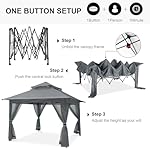 ABCCANOPY Pop Up Gazebo 13x13 - Outdoor Canopy Tent with Mosquito Netting for Patio Garden Backyard(Gray) - Image 3