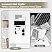 Lucundm Key and Mail Holder for Wall, Key Holder with Chalkboard and Long Storage Box, Key Hanger with 3 Sturdy Hooks for Coat, Dog Leash, Entryway Mail Organizer (White)