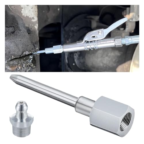Image of Grease Gun Needle Tip, Narrow Grease Needle Nozzle Adapter with 1 /8 Inch NPT Threads, Hardened Steel Grease Gun Fitting, Needle Nose Grease Dispenser for Lubricating & Hydraulic Fittings (1 Pack)