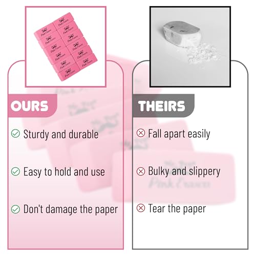 Image of Mr. Pen- Pink Pencil Eraser, 100 Pack, Large Latex Free Block Erasers for School, Office, Art Sketching, Homework, Exams, Clean Smudge-Free Correction